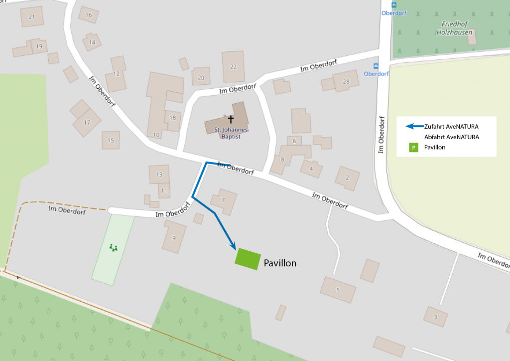 Wegbeschreibung zum Pavillon